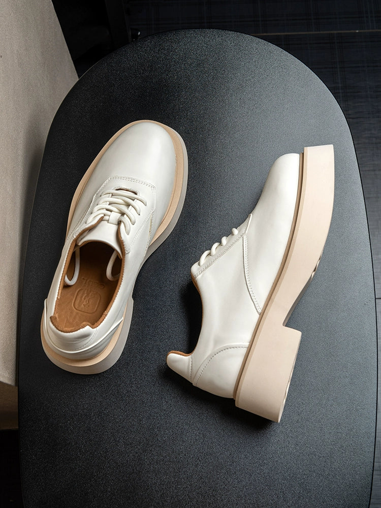 Importé - Chaussure Homme Derby Britanniques En Cuir A Gros Talon