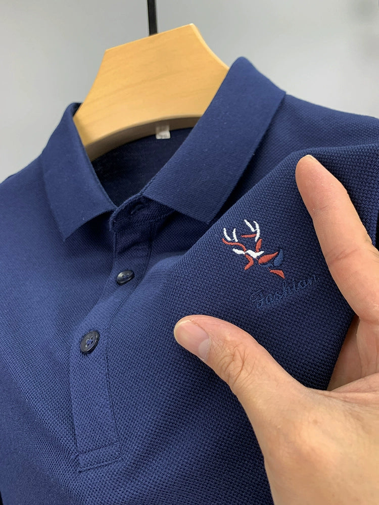 Importé - Polo Brodé Homme Manche Longue