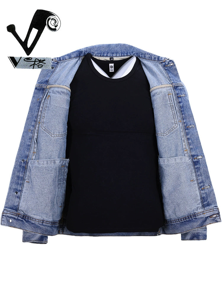 Importé - Jacket Veste Jean Homme A Manches Longues En Pur Coton