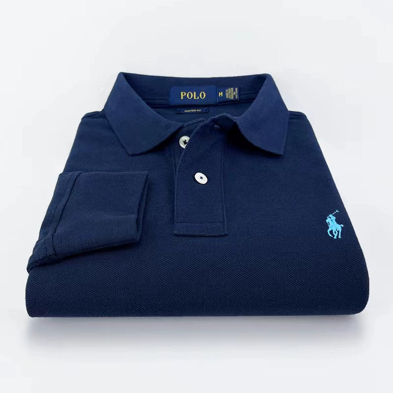 Importé - Polo Pur Coton Homme Décontracté Manche Longue