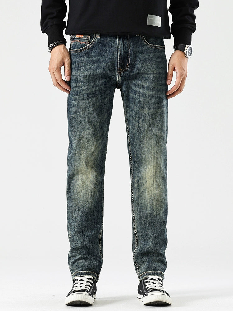 Importé - Pantalon Jean Slim Homme Décontracté Style Rétro