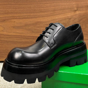 Importé - Chaussure Homme Derby A Bout Rond En Cuir véritable
