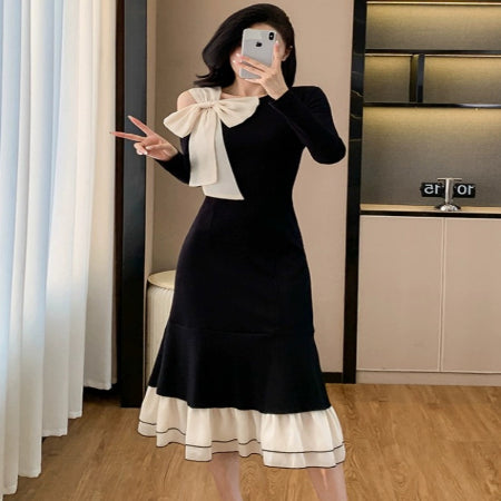 Importé - Robe Femme Nœud Papillon Tendance