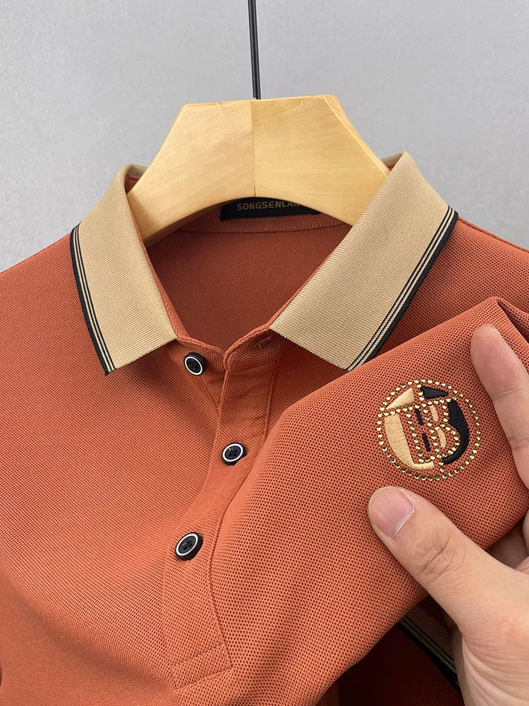 Importé - Polo Brodé Homme Manche Longue