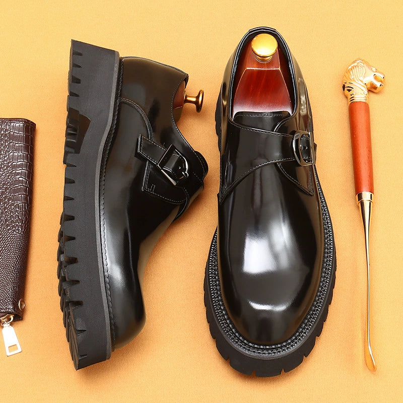 Importé - Chaussure Homme Mocassin Cuir Verni à Boucle