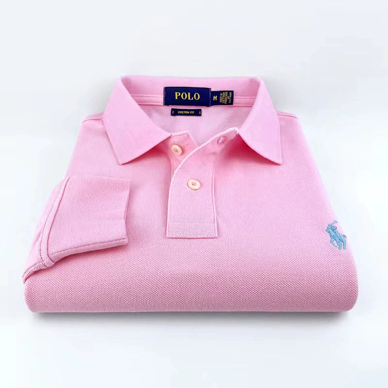 Importé - Polo Pur Coton Homme Décontracté Manche Longue