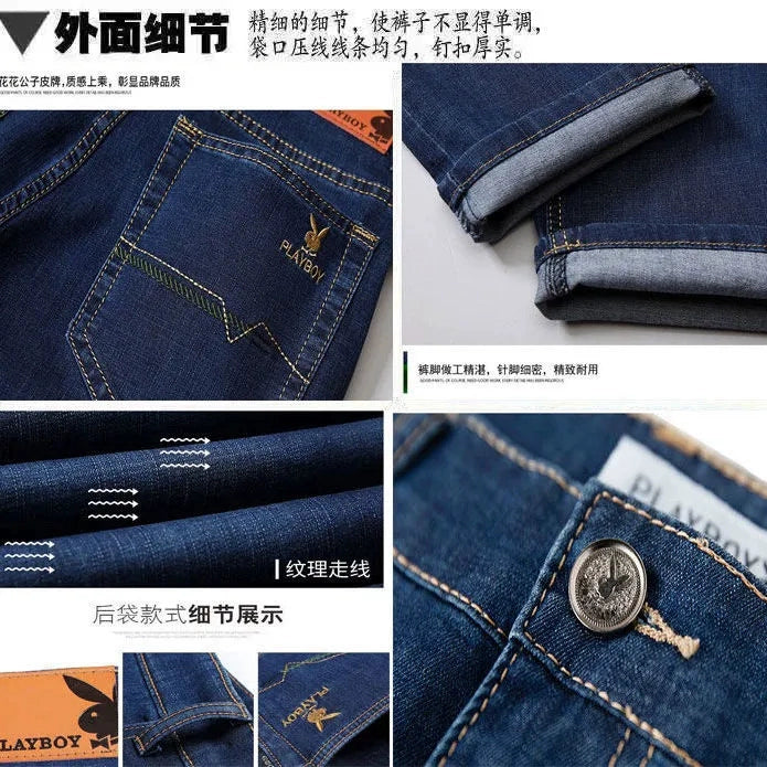 Importé - Playboy Pantalon Jean Coton Stretch Homme Décontracté