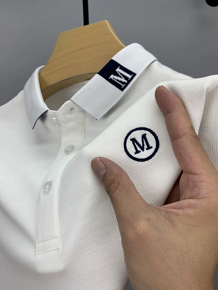 Importé - Polo Brodé Homme Manche Longue