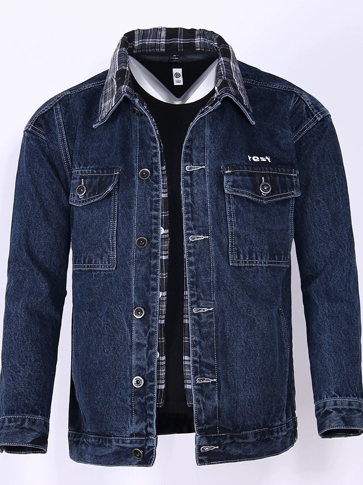 Importé - Jacket Jean  Double Col Homme A Manches Longues