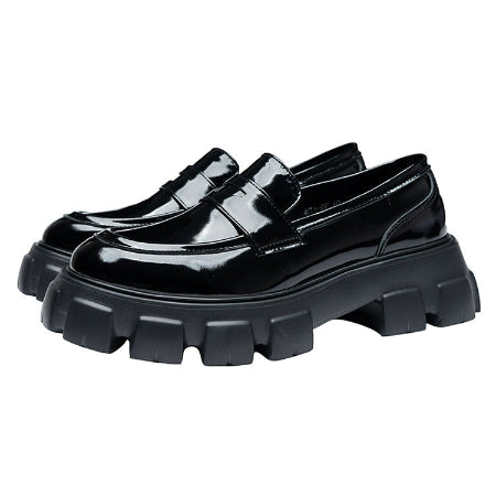 Importé - Chaussure Homme Mocassin Semelle Epaisse Tendance En Cuir Verni