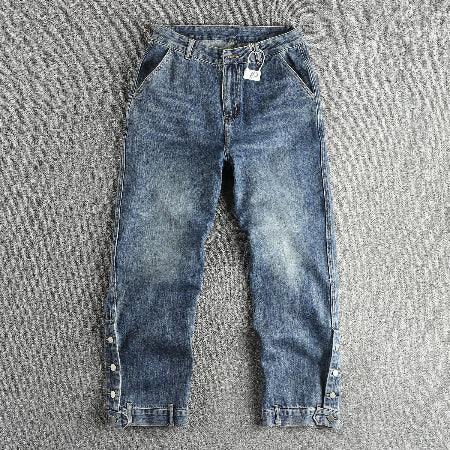 Importé - Pantalon Jean Délavé Homme Décontracté Style Rétro En Stretch