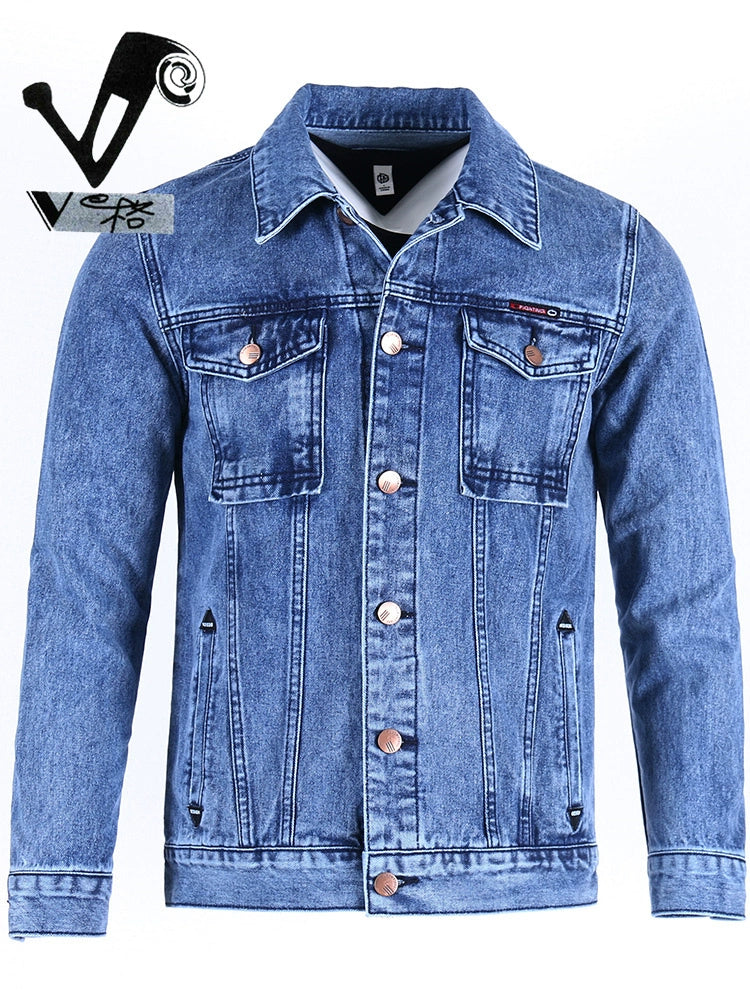 Importé - Jacket Coton Jean Homme Décontractée Manche Longue