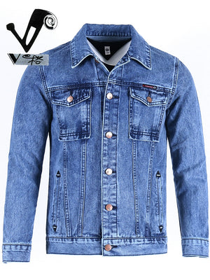 Importé - Jacket Coton Jean Homme Décontractée Manche Longue