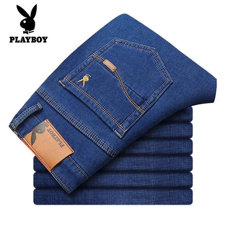 Importé - Playboy Pantalon Jean Coton Stretch Homme Décontracté