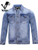 Importé - Jacket Veste Jean Homme A Manches Longues En Pur Coton
