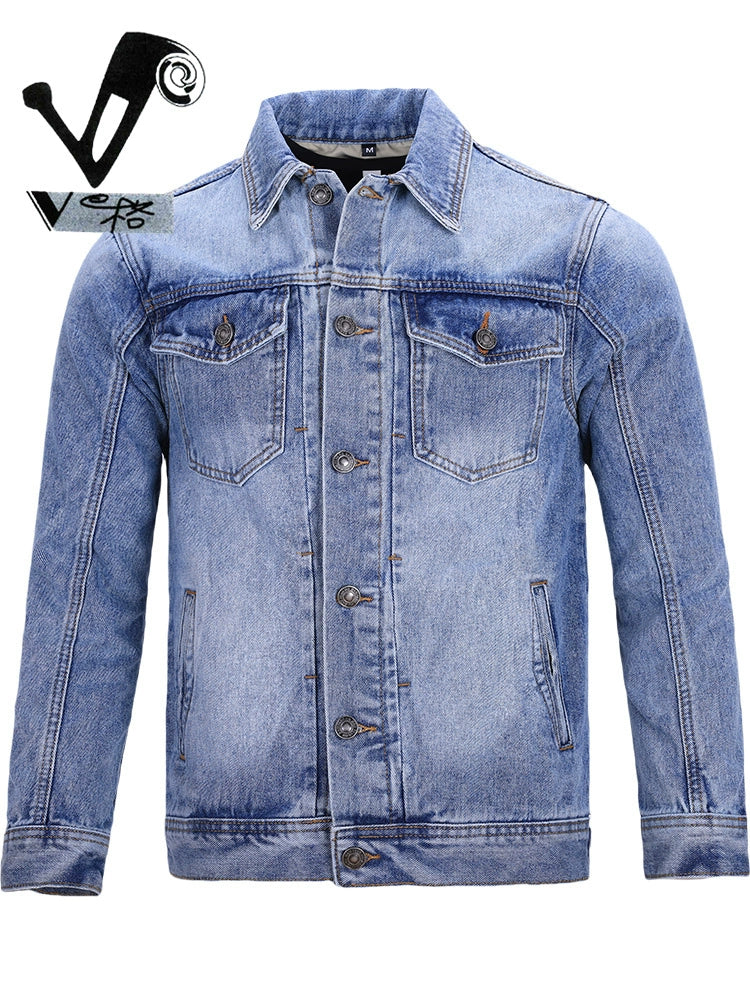 Importé - Jacket Veste Jean Homme A Manches Longues En Pur Coton