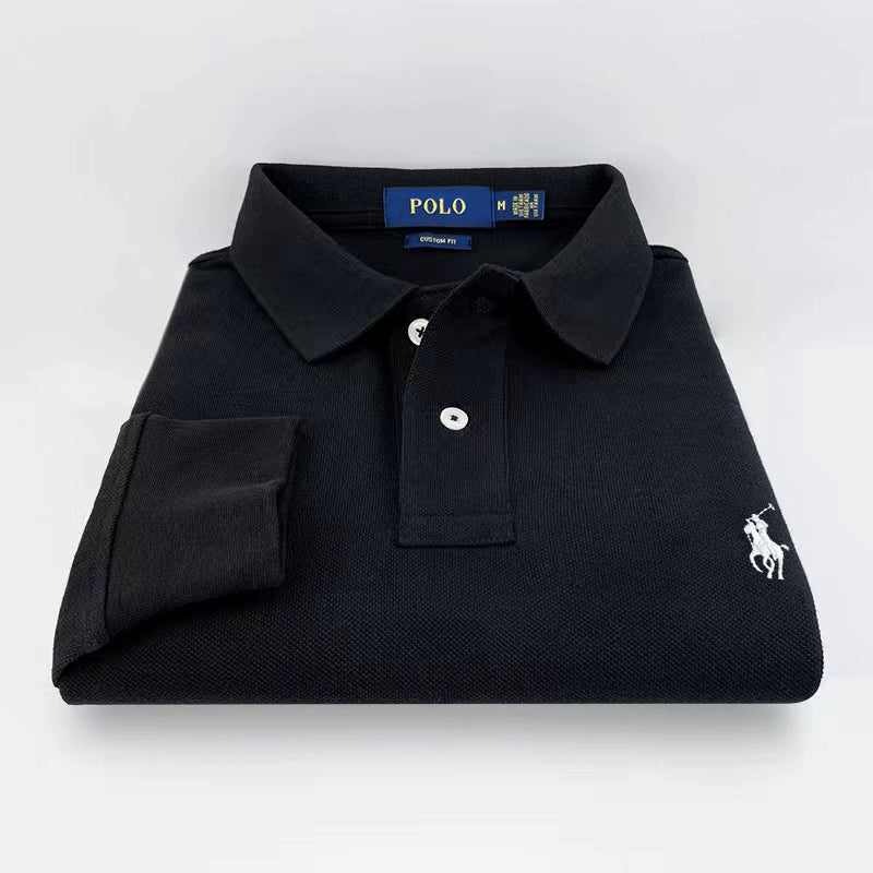 Importé - Polo Pur Coton Homme Décontracté Manche Longue