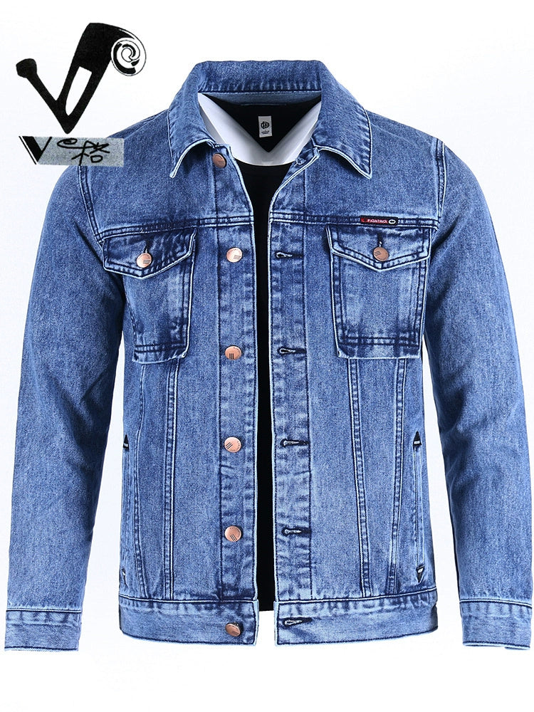Importé - Jacket Coton Jean Homme Décontractée Manche Longue