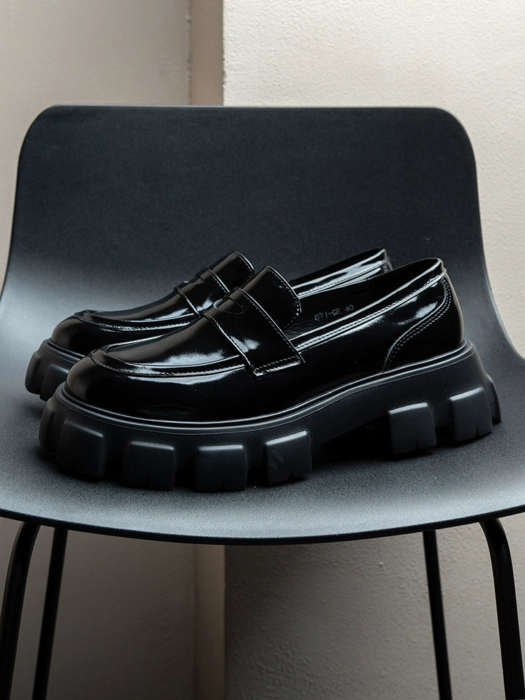 Importé - Chaussure Homme Mocassin Semelle Epaisse Tendance En Cuir Verni