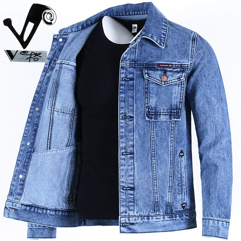 Importé - Jacket Coton Jean Homme Décontractée Manche Longue