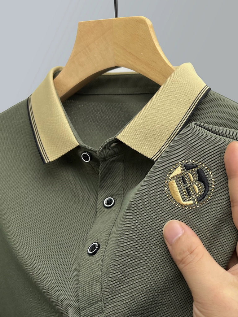 Importé - Polo Brodé Homme Manches Longues En Coton