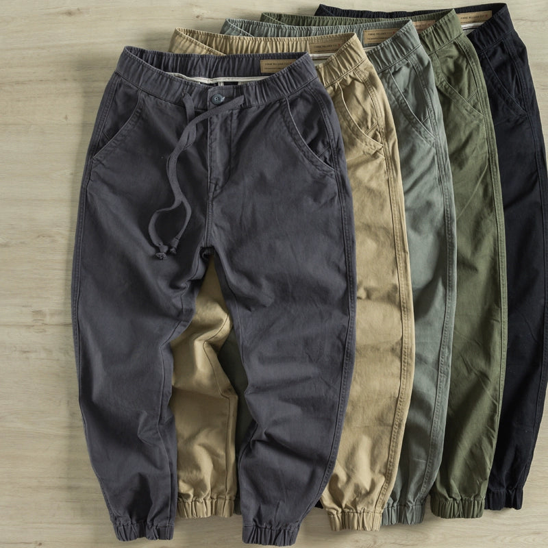 Importé - Pantalon Cargo Pur Coton Homme Rétro Décontracté
