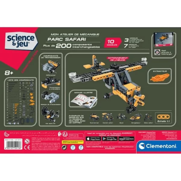 Clementoni jeu De Science atelier Mécanique parc Safari Transformable-10-Modelés