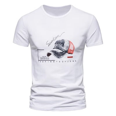 Importé - T-Shirt Col Rond Hommes Décontractés Manches Courtes En Coton