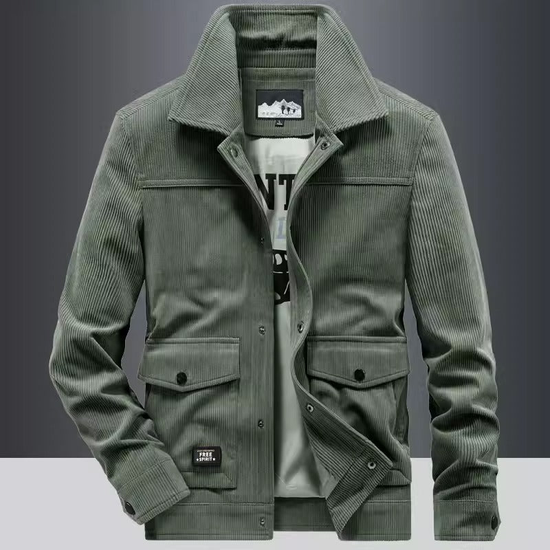 Importé - Jacket Pull  Rétro Homme Manches Longues Velours En Coton