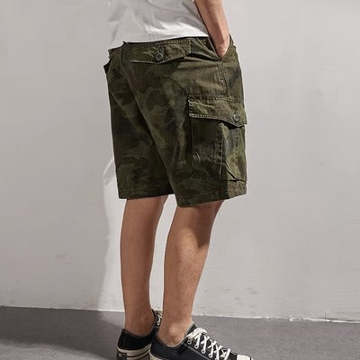 Importé - Short Culotte Homme Décontracté Multi-Poches camouflage Style Américain