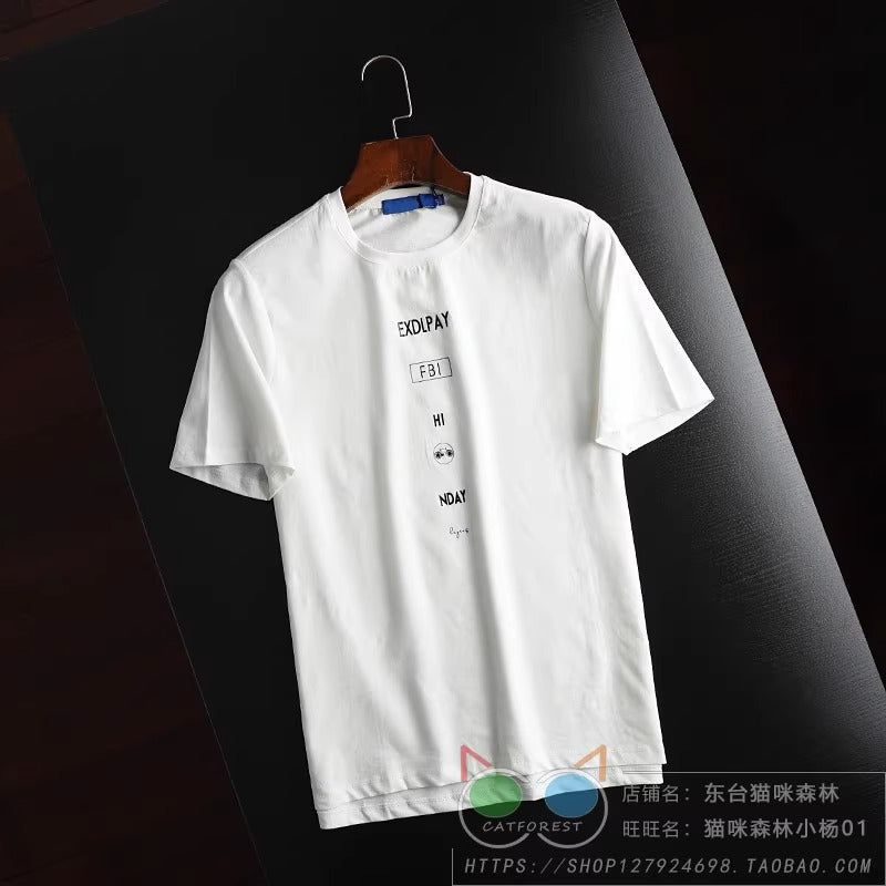 Importé - T-Shirt Col Rond Hommes Décontractés Manches Courtes