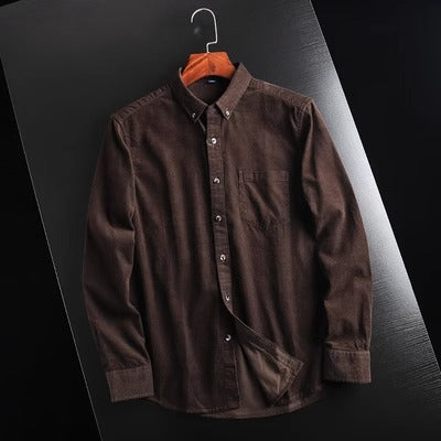 Importé - Chemise Homme Velours Décontractée Rétro à Manches Longues