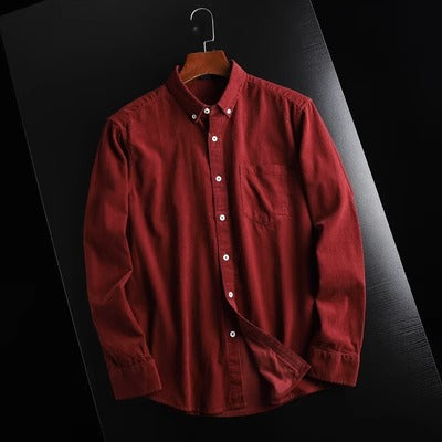 Importé - Chemise Homme Velours Décontractée Rétro à Manches Longues