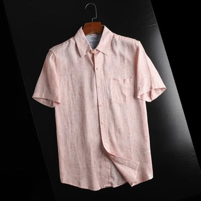 Importé - Chemise Homme Rétro Décontractée A Manches Courtes En Lin