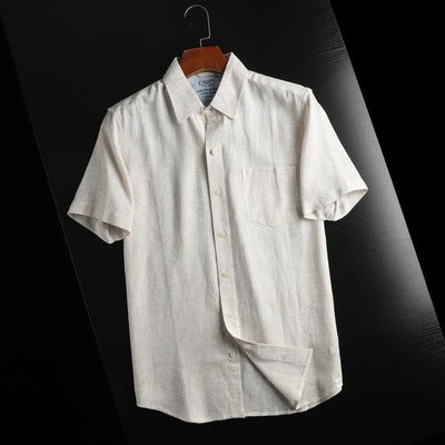Importé - Chemise Homme Rétro Décontractée A Manches Courtes En Lin