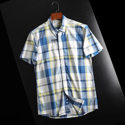 Importé - Chemise A carreaux Homme Décontractée A Manches Courtes