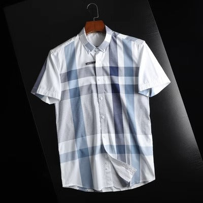 Importé - Chemise A carreaux Homme Décontractée A Manches Courtes