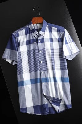 Importé - Chemise A carreaux Homme Décontractée A Manches Courtes