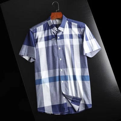 Importé - Chemise A carreaux Homme Décontractée A Manches Courtes