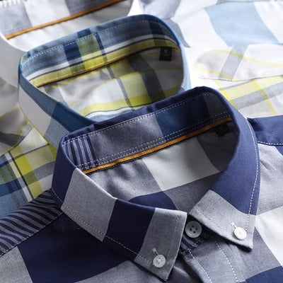 Importé - Chemise A carreaux Homme Décontractée A Manches Courtes