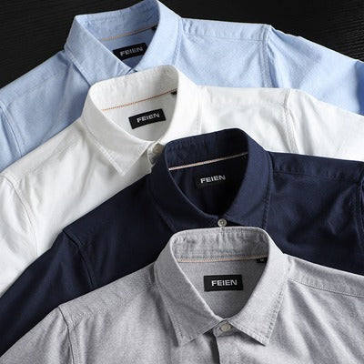 Importé - Chemise Homme Vintage Coton Oxford Manche Longue