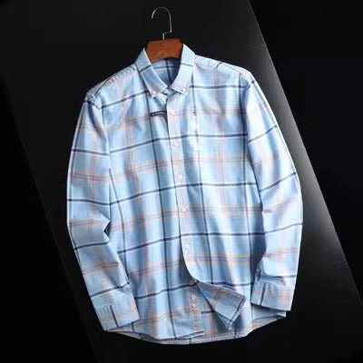 Importé - Chemise Coton Homme A Carreaux Manches Longues