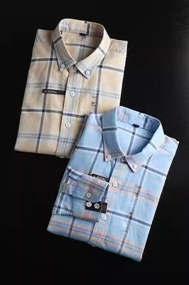 Importé - Chemise Coton Homme A Carreaux Manches Longues