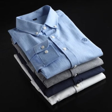 Importé - Chemise Homme Coton Oxford A Manches Longues