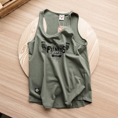 Importé - T-Shirt Fitness Sport 100% Coton Décontracté Sans Manches