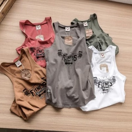 Importé - T-Shirt Fitness Sport 100% Coton Décontracté Sans Manches