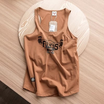 Importé - T-Shirt Fitness Sport 100% Coton Décontracté Sans Manches