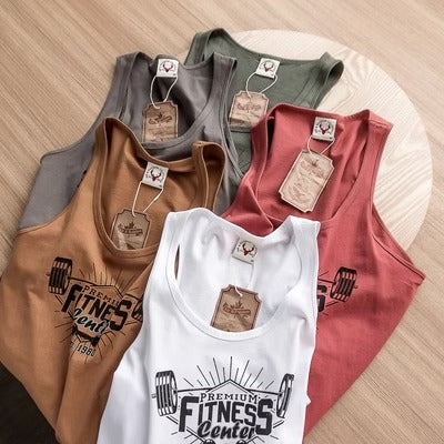 Importé - T-Shirt Fitness Sport 100% Coton Décontracté Sans Manches