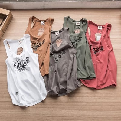 Importé - T-Shirt Fitness Sport 100% Coton Décontracté Sans Manches