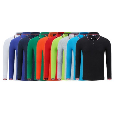 Importé - Polo T-Shirt Homme Manches Longues Couleur uni